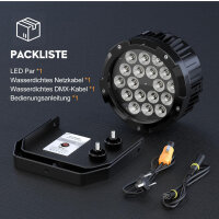 PUZILOZA Wasserdichtes LED Par RGBWA+UV 6IN1 LED, 18 LED Par Scheinwerfer mit DMX 6/10CH Stroboskop Disco Lichteffekte, Bühnenlicht Strahler für Bar, Kirchen, Club, Konzert, Party im Freien