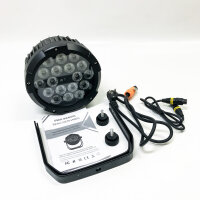 PUZILOZA Wasserdichtes LED Par RGBWA+UV 6IN1 LED, 18 LED Par Scheinwerfer mit DMX 6/10CH Stroboskop Disco Lichteffekte, Bühnenlicht Strahler für Bar, Kirchen, Club, Konzert, Party im Freien