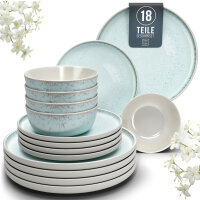 Stoneware crockery set for 6 people Ibiza 18-piece...