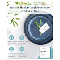 Steingut Geschirrset 5 Pers. Ibiza 15-tlg Hochwertiges Mediterranes TEST SEHR GUT Steingut Geschirr Set - Schüssel- und Teller Set - Tafelservice 5 Personen Geschirrsets Pure Living in Tiefblau