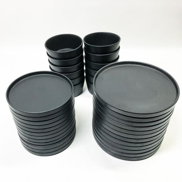 Stoneware tableware set for 12 people Manhattan 36-piece high-quality urban style TEST VERY GOOD stoneware crockery set - bowl and plate set - dinner service for 12 people Pure Living crockery sets in matt black