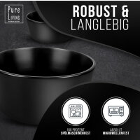 Black tableware set for 4 people Manhattan 12 pieces. - Urban style earthenware tableware black matt microwave safe - tableware set black - plate set black - black tableware set dinner table service