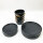 Black tableware set for 4 people Manhattan 12 pieces. - Urban style earthenware tableware black matt microwave safe - tableware set black - plate set black - black tableware set dinner table service