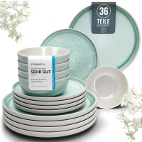 Stoneware tableware set for 12 people (one plate is...