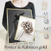 Heimlich® Premium Poster Set OHNE Bilderrahmen | 4 x DIN A3 & 4 x DIN A4 - ca. 30x42 & 21x30 | Stilvolle Poster Collagen mit modernen Bilder als Wanddeko |» Vintage Chic «