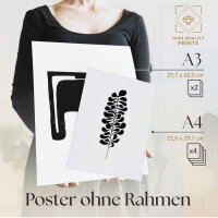 Heimlich® Wandkunstdruck – OHNE Bilderrahmen – Premium Poster-Set für Zuhause, Büro, Wohnzimmer, Schlafzimmer, Küche – 2 x (30x42cm) und 4 x (21x30cm) | »Moderne Muse«