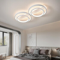 LED Deckenlampe,Dimmbar Deckenleuchte Mit Fernbedienung APP,Einstellbar Ringform Wohnzimmerlampe 4 Flammig Kronleuchter Lampe,48W 3000-6500K deckenbeleuchtung für Schlafzimmer Wohnzimmer,Weiß 86cm