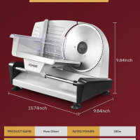 FOHERE Allesschneider Elektrischer, Brotschneidemaschine mit einstellbare Schnittstärke(0-15mm), 200W Wurstschneidemaschine, 2 * 19cm Edelstahl-Rundmesser, Schinkenschneider, Sicherheitsschutz