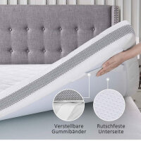 BedStory Gel Topper 90x200cm H3/H4 made of 7.5 cm high cold foam core, breathable 3D mesh cover, comfortable mattress topper for box spring bed and uncomfortable bed sofa bed