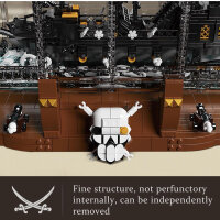 Mold King 10065 Black Pearl Ship in Bottle Building Toy, Pirate Ship Model with Display Stand, Creative Gift Idea for Children Ages 8+ (2206 Pieces), Black