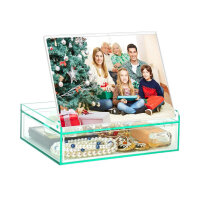 ZEEYUAN Photo Frame 13x18 Photo Storage Box 2 in 1 Clear...