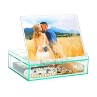 ZEEYUAN Photo Frame 13x18 Photo Storage Box 2 in 1 Clear Storage Box for Seeds, Cards, Crafts, Stickers Storage