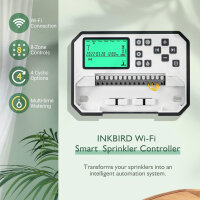 Inkbird IIC-800 WiFi-Bewässerungssteuerungseinheit (ohne Schrauben) 8 Zonen, Gartenautomatisches Bewässerungssystem, integrierter nicht flüchtiger Speicher-Bewässerungszeitgeber, manueller Modusunterstützung