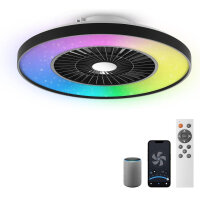 BKZO modern RGB LED ceiling light with fan Ø 60cm,...