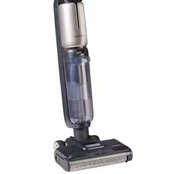 HANSEATIC wet-dry cordless vacuum cleaner HVSWD300DBKC, bagless cyclone technology, long battery life, practical self-cleaning, voice output, ECO and turbo vacuum mopping