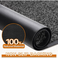 Mibao Indoor Outdoor Dirt Trapper Doormat Runner 60x120cm Charcoal Black Washable Barrier Doormat Heavy Duty Non Slip Entrance Rug Absorbent Doormats