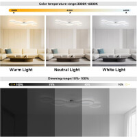 Bayht ceiling light LED LED LAMP LED LED COWANCERZEMAMER DUMMERBALL 50W 9500 LM with remote control 3000k-6500k suitable for living room, bedroom ceiling light