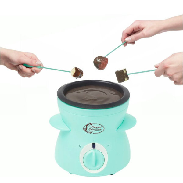 BESTRON Elektro-Fondue DCM043M, 0,3 l, für 2 Personen, inkl. 10xSpieße, 10xGabeln und 1xSpachtel, 25Watt