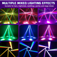 BOSYTRO 150W Moving Head Light, DJ Light, Party Lights 10PCS RGBW LED Spotlight Stage Light with DMX512 Sound-Activated Light Effect with Remote Control for Christmas DJ Bar Birthday Disco Wedding