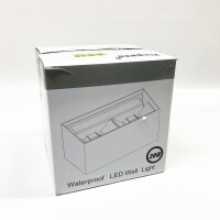 Kingwen 20W LED Aussenleuchten 4 Stücke Wandleuchte Innen/Aussen 3000K Warmweiss LED Aussenlampen Rechteckig Verstellbar Abstrahlwinkel Up Down Wandlampe IP65 Wasserdichte. (Grau)