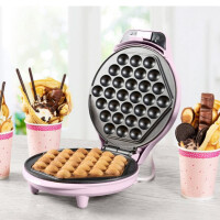 BESTRON Waffeleisen ABWM300, 700 W, für Bubble Waffeln zum Befüllen, mit Backampel & Antihaftbeschichtung