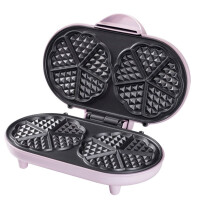 BESTRON Waffeleisen ADWM1000P Doppel-Waffelmaker, 1000 W, für klassische Herzwaffeln, Antihaftbeschichtung