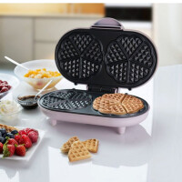 BESTRON Waffeleisen ADWM1000P Doppel-Waffelmaker, 1000 W, für klassische Herzwaffeln, Antihaftbeschichtung