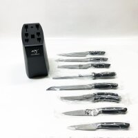 9er Damastmesser küchenmesser Messerblock Set mit Buchenholzmesserblock, Profi Kochmesser Küchenmesserset VG10 Messerblock mit Messer Scharfem