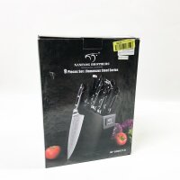 9er Damastmesser küchenmesser Messerblock Set mit Buchenholzmesserblock, Profi Kochmesser Küchenmesserset VG10 Messerblock mit Messer Scharfem