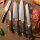 Damask kitchen knife set 7 pieces, VG10 Japanese professional damask kitchen knife set with beech knife block