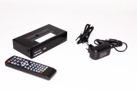 hd-line Strom 506 DVBT-2 Receiver Digital DVBT / T2 Empfänger - Kompatibel Heimkino - (HDMI 2.0, SCART, USB 2.0, Full HD 1080P) HEVC / H.265 - H.264 / MPEG2 - MPEG4 Automatische Installation Schwarz