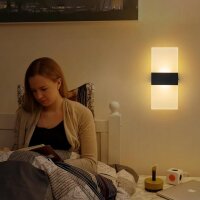 Wall light indoor touch control dimmable night light 4000 mAh battery wall light without power connection and wireless wall lamp with switch, energy-saving LED reading lamp bed for bedroom