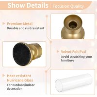 NUPTIO Kerzenständer Glaszylinder Kerzenhalter Glas: 10er 31cm Stabkerzenhalter Gold Stabkerzen Hochzeit Tisch mit Glasaufsatz Ohne Boden Windlicht Glas Zylinder Kerzenhalter Stabkerze Valentinstag