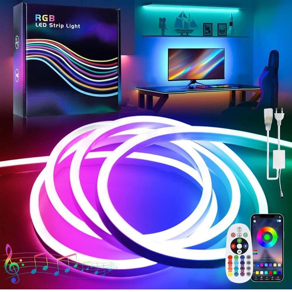BAGZY 20M RGB Neon LED Streifen IP65 Bluetooth Musik Sync