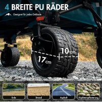 PORTAL handcart foldable XXXL 300L size tires 17x10cm with brake drink holder side pocket folding trolley folding transport trolley for all terrain camping beach shopping