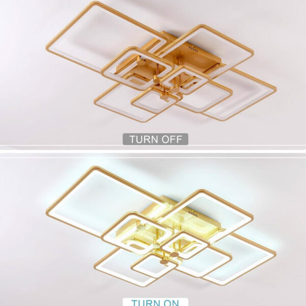 Hihihomy LED Ceiling Light 120W Dimmable Ceiling Lamp for Living Room and Kitchen 3000K-6000K