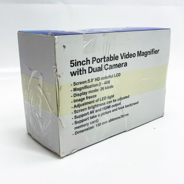 Digitale Handlupe, 5 Zoll, Elektronische Lesehilfe, 2-48X stufenlose Vergrößerung, mehrere Farbmodi, Speicherwiedergabefunktion, Dual Verwendung für Nah- und Fernsicht