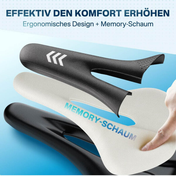 YOUNGDO YD01.0171 Bicycle Saddle Comfortable & Ergonomic Bicycle Saddle Improved Waterproofness Memory Foam Breathable Shock-Absorbing Men & Women