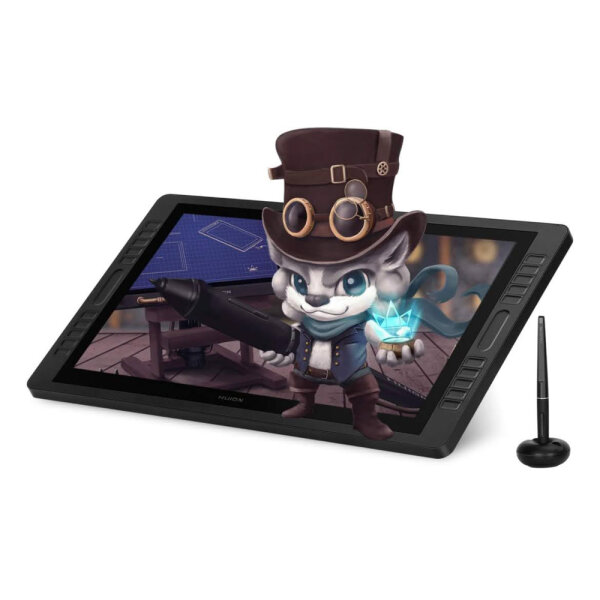 HUION Kamvas Pro 22 graphics tablet, model no. Kamvas Pro 22, 21.5 inches, 4K resolution, 8192 pressure levels, with scratches, ideal for digital art and design, high-precision pen technology.