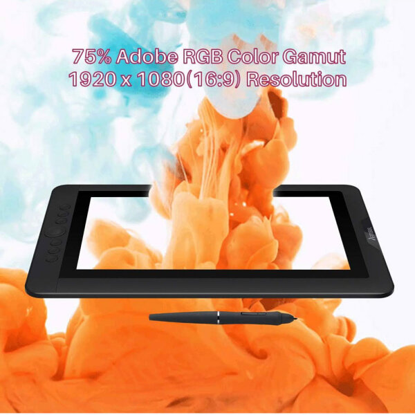 Artisul D13S 13.3 inch graphics tablet, model number D13S, graphics tablet, 8192 pressure levels, battery-free pen, 6 key combinations, dial, easy for on the go, scratches, adapter & cable are missing.