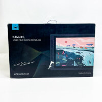 HUION Kamvas Pro 24 Grafiktablett, Modellnr. nicht angegeben, Merkmale: 24 Zoll, hoher Farbraum, empfindlicher Stift, Kratzer vorhanden, Zubehör fehlt.