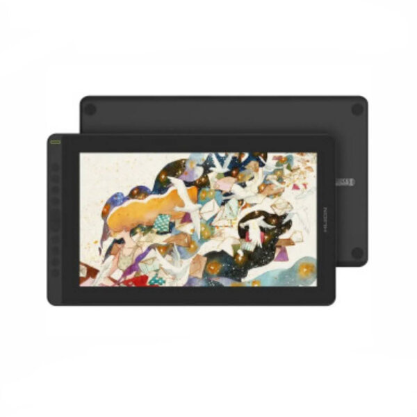 HUION Kamvas 16 graphic display pen 16 inch, Full HD, 120% sRGB, 8,192 pressure levels, tilt detection, USB-C, compatible with Windows and Mac, ideal for digital drawing and illustrations.