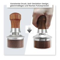 HOLIHOKY Coffee Tamper 54mm Spring Loaded Coffee Tamper with Stainless Steel 304 Thread Base Espresso Tamper for Sage Walnut Handle