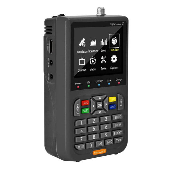 CENPEK V8 Finder2 Satellite Finder Digital Finder Meter DVB-S2X Signal Receiver H.264 HD 3.5 Inch LCD for Satellite Dish Adjustment