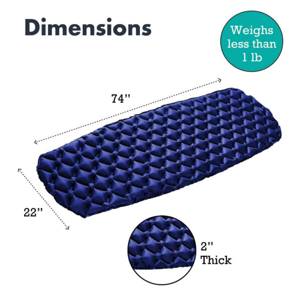 Isomatte, UL-Camping-2P, aufblasbare Luftmatratze, ultraleicht, kompakt, ideal für Rucksackreisen und Wandern, Farbe Blau, Set mit 2 Matten.