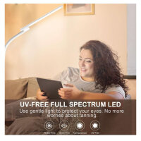Trayvespace Tageslichtlampe, 10000 Lux, 3 in 1 Lichttherapielampe, integrierte Touch-Steuerung, 5 Dimmstufen, 5 Farbtemperaturen, schwenkbarer Schwanenhals, für optimale Lichtanpassung.
