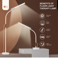 Trayvespace Tageslichtlampe, 10000 Lux, 3 in 1 Lichttherapielampe, integrierte Touch-Steuerung, 5 Dimmstufen, 5 Farbtemperaturen, schwenkbarer Schwanenhals, für optimale Lichtanpassung.