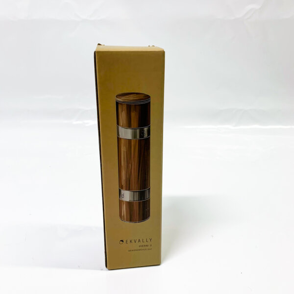 EKVALLY HERM II 2-in-1 salt and pepper mill, spice mill, oak ceramic grinder, pepper mill without contents, modern, creative, durable, versatile