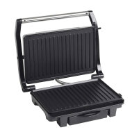 BESTRON Kontaktgrill ASW113S, Sandwich-/Panini-Kontaktgrill, antihaftbeschichtet, mit Auffangschale, Schwarz