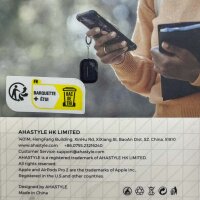 Ahastyle Silikon-Fallschutz Hülle für Airpods Pro 2, Anti-Scratch, Antichoc, Schwarz, mit Carabiner, für Apple Airpods Pro 2